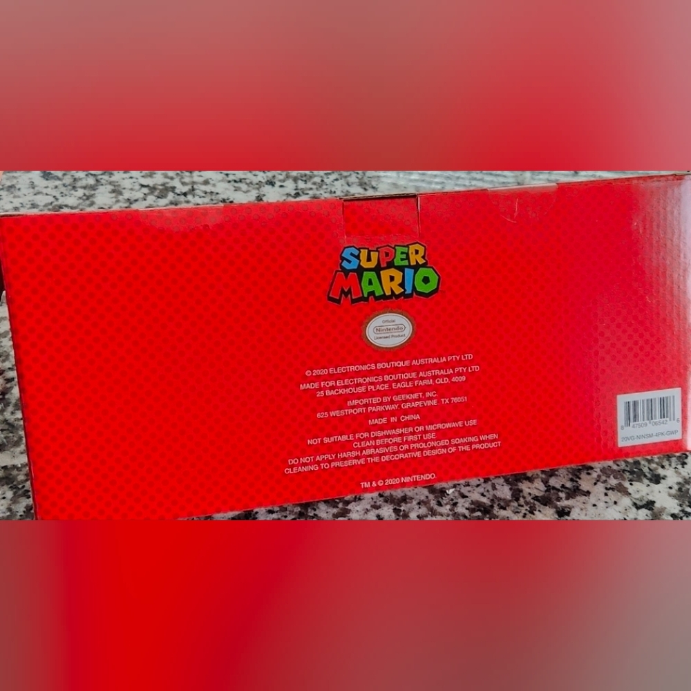 đ Super Mario Bros 16 oz Glass Set â Nintendo Licensed â Luigi Mario Peach Yosh - Picture 5 of 5